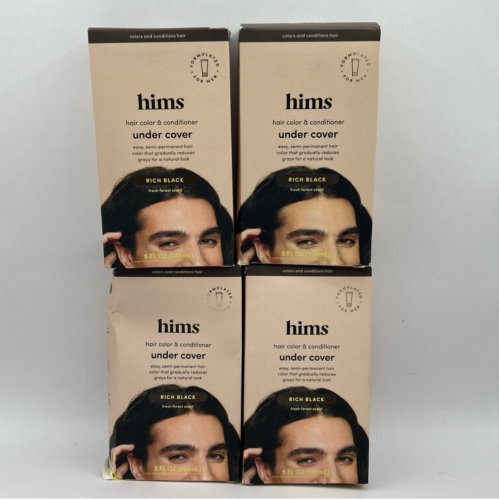 4X Hims Under Cover Hair Color & Conditioner Rich Black 5 fl oz New